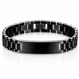 ENGRAVING-READY MEN'S BLACK PVD STEEL BRACELET