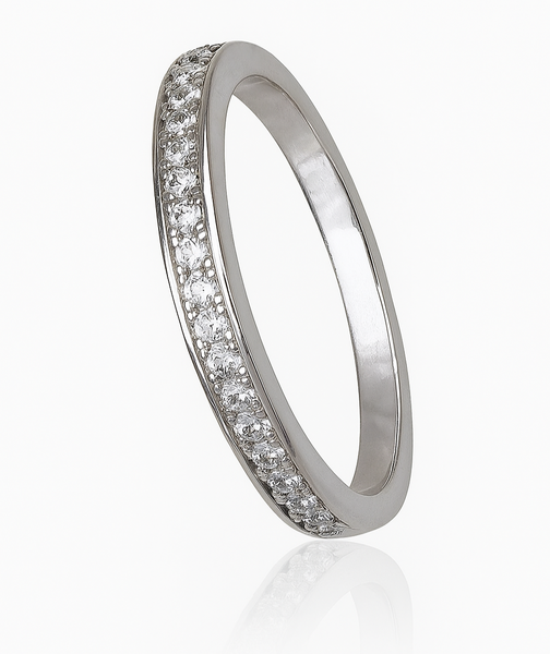 Cubic Zirconia Sterling Silver Band