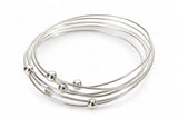 Seven Band Galaxy Ball Sterling Silver Bangle