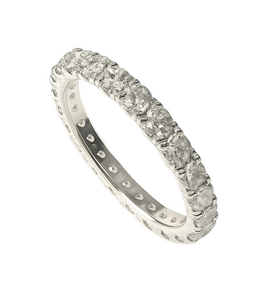 Cubic Zirconia Sterling Silver Band