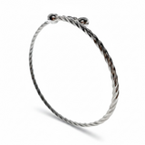 Swirled Sterling Silver Bangle Ball Ends