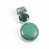 Aventurine & Green Quartz Sterling Silver Pendant