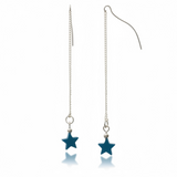 Turquoise Star Threader Chain Sterling Silver Earring