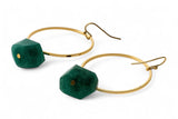 Round Big Hoop Natural Stone Earrings