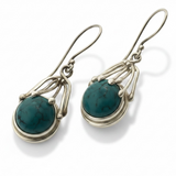 Turquoise Eyelash Sterling Silver Earrings
