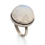 Mother of Pearl Round Sterling Silver Ring