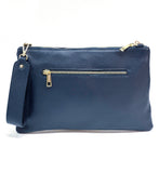 Italian Pebbled Leather Zip Wristlet Clutch wholesale