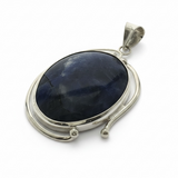Damaged heavily discounted Large Sterling Silver Lapis Pendant