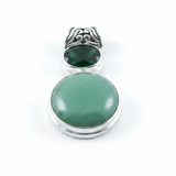 Aventurine & Green Quartz Sterling Silver Pendant