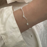 S925 Sterling Silver Wavy Bead Bracelet