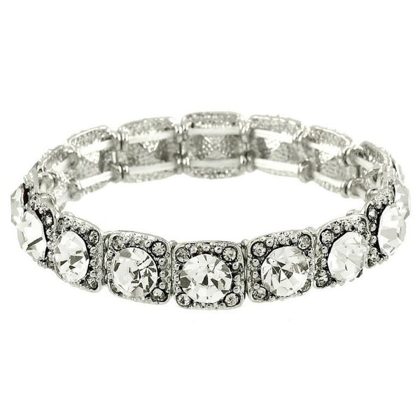 Rhinestone crystal platinum plated bracelet