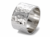 Hammered 13mm Sterling Silver Band