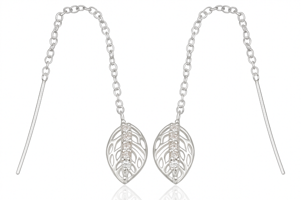 Acorn Cubic Zirconia Sterling Silver Earrings