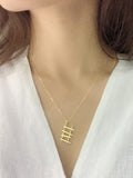 Gold Plated 925 Sterling Silver Gold Ladder Minimalist Necklace