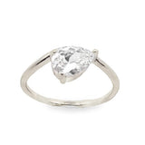 Gold Filled 18K Pear-Cut CZ Solitaire Ring (D133A)