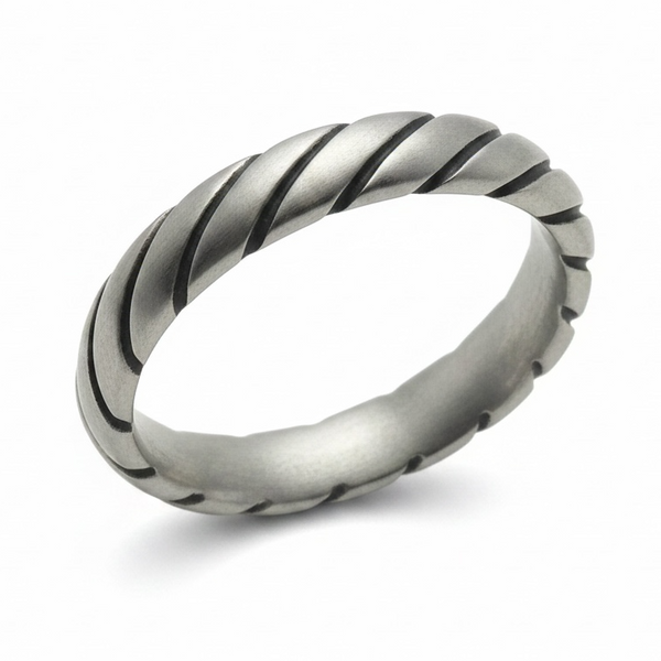Stainless Steel Striped Ring