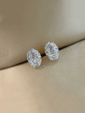 GP 925 Sterling Silver Cubic Zirconia Geometric Minimalist Stud Earring