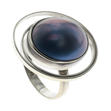 Mabe Pearl Saturn .925 Sterling Silver Ring