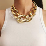 Gold Single Layer Oversized Gold Fashion Necklace
