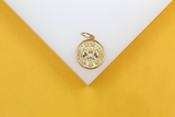 Gold Filled 18K Coin Disc Medallion Zodiac Horoscope Charm Pendant