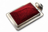 Red Coral Sterling Silver Framed Pendant