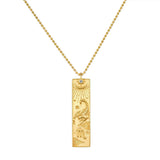 Long Zodiac 18k Gold Plated Waterproof 18inch Stainless Steel Necklace