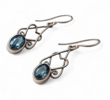 Silver 925 Heart With Round Blue Topaz
