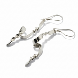 Jagged Twisted .925 Sterling Silver Earrings