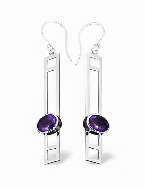 Amethyst Sterling Silver Earring