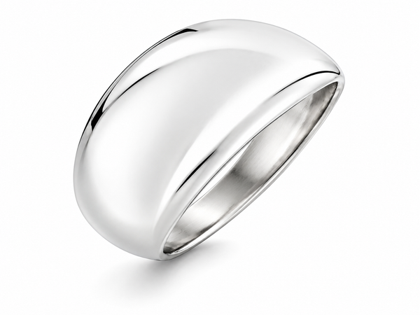 Plain Dome Tapered 10mm Sterling Silver Ring