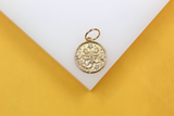 Gold Filled 18K Coin Disc Medallion Zodiac Horoscope Charm Pendant