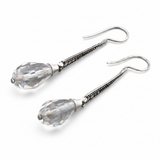 Crystal Faceted .925 sterling silver earring