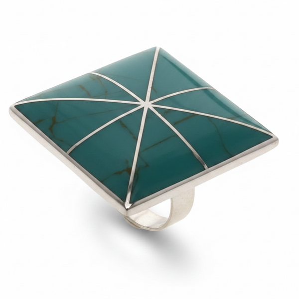 Turquoise Square .925 Sterling Silver Ring
