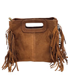 Italian Suede Fringed Shopper Bag wholesale