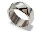 Diamond Dented Sterling Silver Band