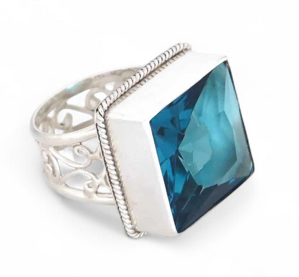 Blue Topaz Sterling Silver Ring