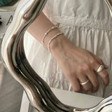 S925 Silver Beaded Wrap Bracelet