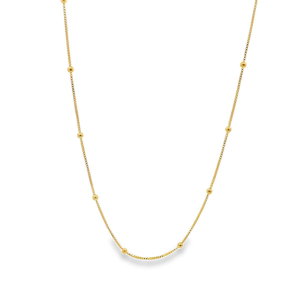 Gold Filled 18K Box Chain With Gold Ball (F113)