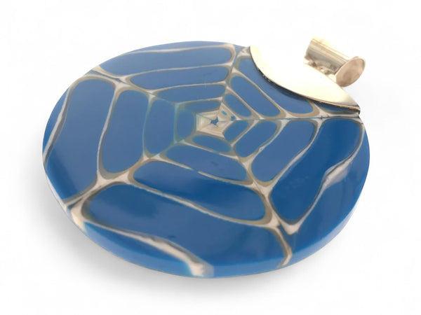 Blue Resin Sterling Silver Pendant