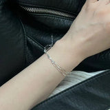 S925 Sterling Silver Triple Snake Bead Bracelet