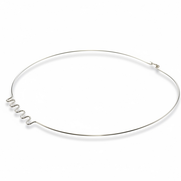 Collar Ripple Sterling Silver Wire Necklace