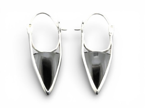 Onyx Papaya Earring Sterling Silver Hoop