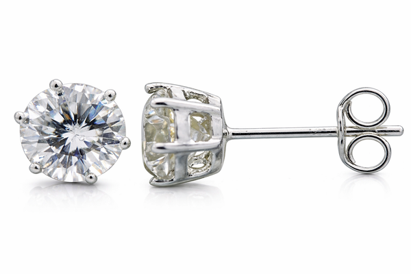 Cubic Zirconia 7mm Sterling Silver Stud Earrings - Brilliant Cut CZ