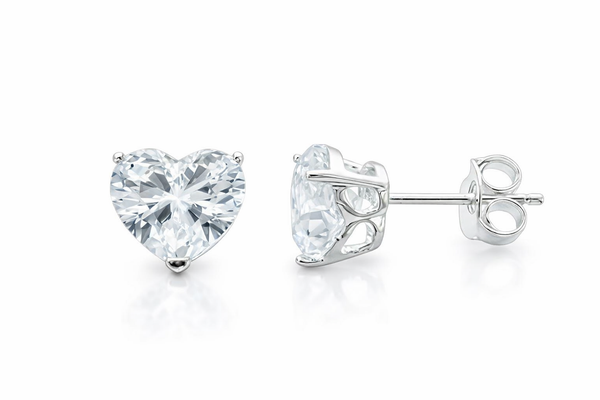 Heart Cubic Zirconia .925 Sterling Silver Studs