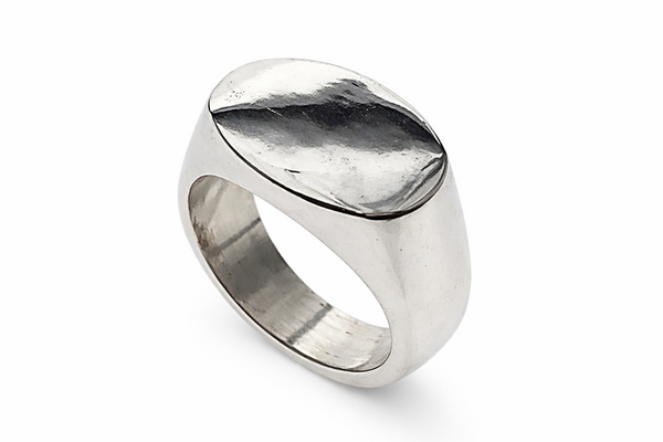 Signet Plain Sterling Silver Ring - MA036