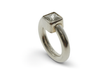 Cubic Zirconia Rounded Sterling Silver Band