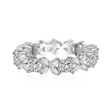 Moissanite S925 Sterling Silver Marquise Four Leaf Clover Moissanite Ring