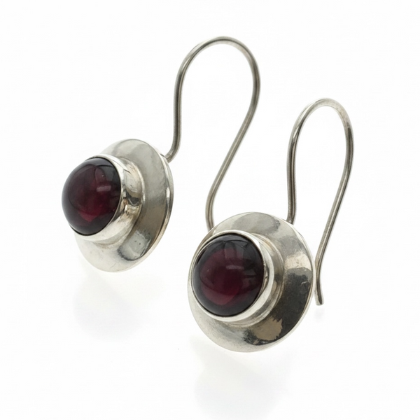Garnet Sterling Silver Earrings