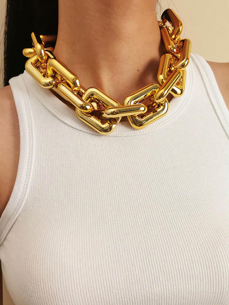 Gold Single Layer Minimalist Chain Necklace