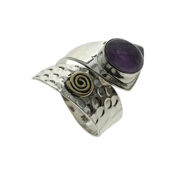 Amethyst Sterling Silver Wrap Ring